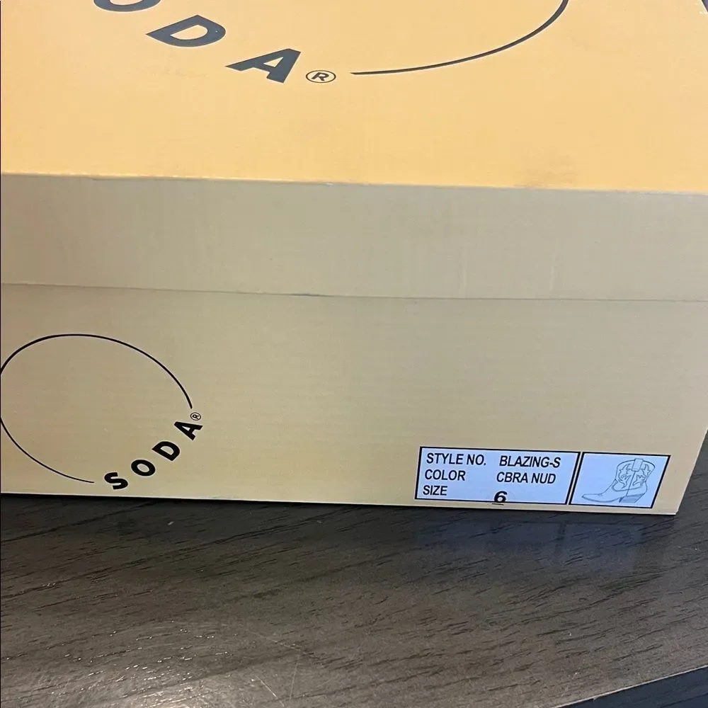 Soda Beige Ankle Booties with Western Stitching